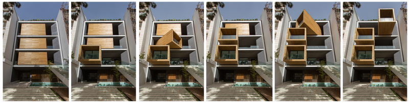 Illustration for article titled This Clever Transforming House Has Three Rotating Rooms